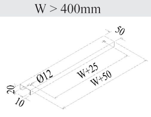 Thanh đỡ U50 (W > 400mm)